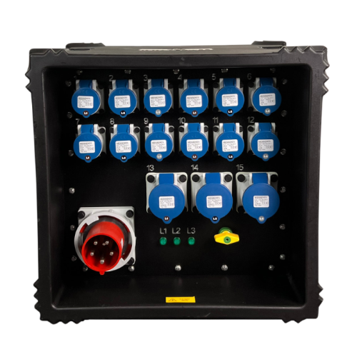 63A Portable Power Distribution Box - 15 Way 400v 